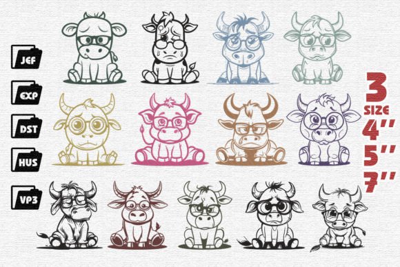 Review: 13 Cow with Sad Face Embroidery Designs
