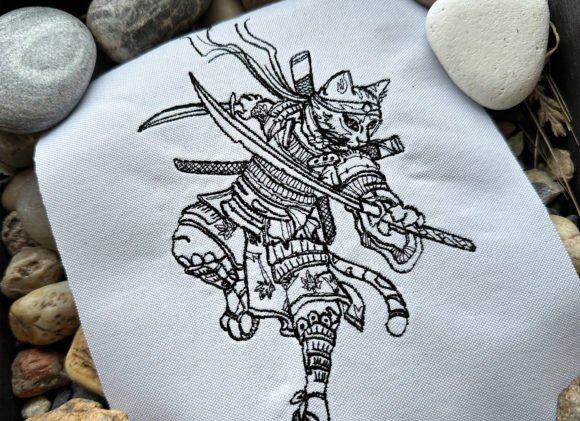 Review: Cat Samurai Machine Embroidery Design