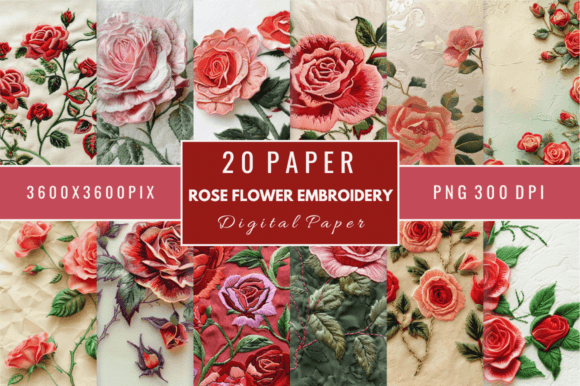 Reviewing Rose Flower Embroidery Digital Papers for Real Projects