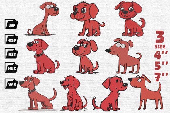 Reviewing the Cute Red Dog Set Embroidery for Gifts