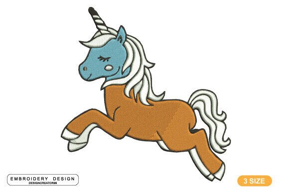 Unicorn Embroidery Design for Boutique Apparel